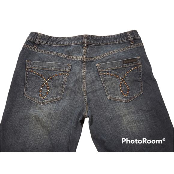 Calvin Klein Denim Jeweled Boyfriend Jeans - Size 32/14 - Picture 5 of 6